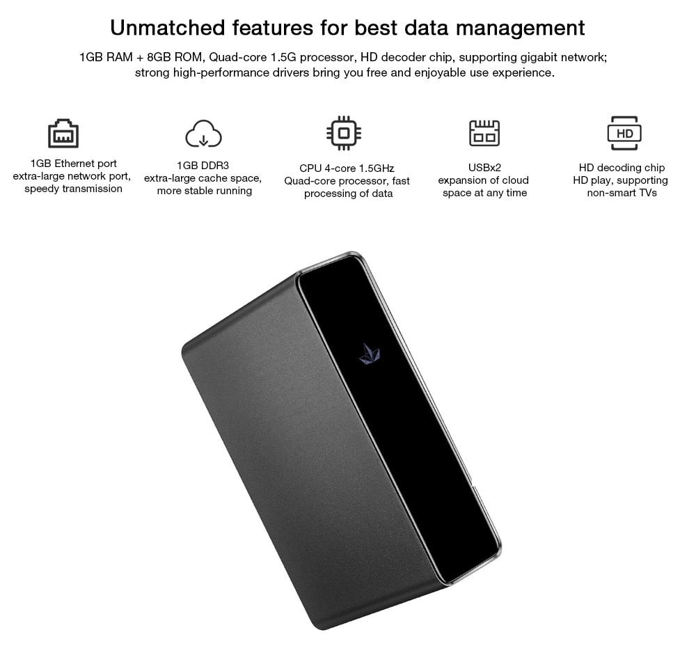 Wankeyun WS1608 Cloud Disk 1000Mbps Network Privacy Support 8TB Expand Capacity Multiple Screen Remote Display from Xiaomi youpin - Black Wankeyun WS1608 Cloud Disk 1000Mbps Network Privacy Support 8TB Expand Capacity Multiple Screen Remote Display from Xiaomi youpin - Black