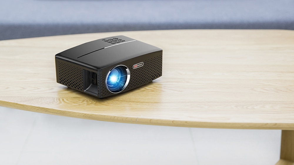 VIVIBRIGHT GP80 LED 1800 Lumens HD Mini Portable Projector for Home Theater Cinema Supprot 1080P USB HDMI- Natural Black US Plug VIVIBRIGHT GP80 LED 1800 Lumens HD Mini Portable Projector for Home Theater Cinema Supprot 1080P USB HDMI- Natural Black US Plug