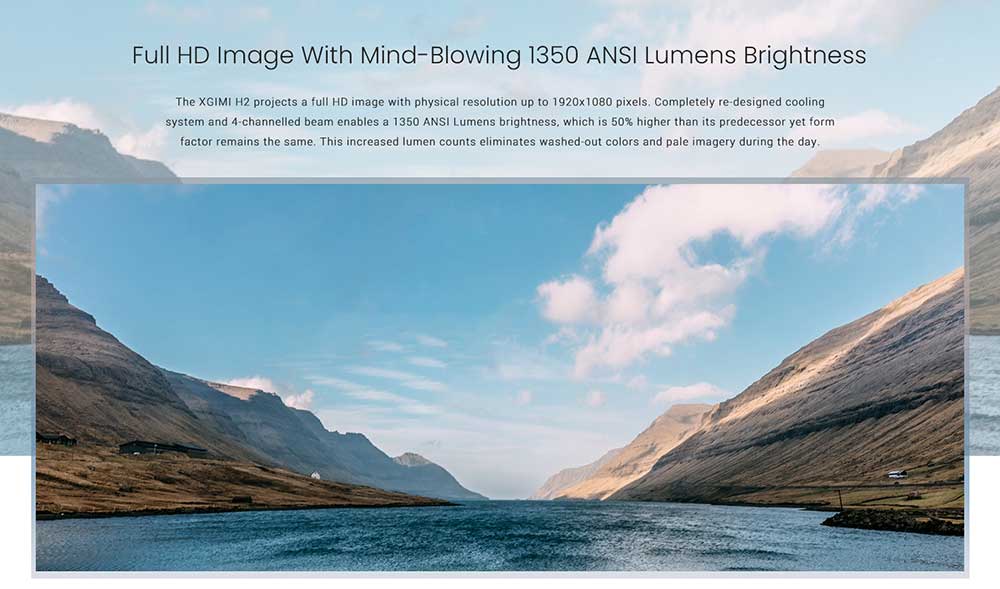 Original XGIMI XHAD01 DLP 1350 ANSI Lumens Home Theater Projector Full HD 4K / Harman Kardon Stereo Auto Lens Cap / Auto Focus / Auto Keystone Correction / Motion Compensation- Light Slate Gray XHAD01 Original XGIMI XHAD01 DLP 1350 ANSI Lumens Home Theater Projector Full HD 4K / Harman Kardon Stereo Auto Lens Cap / Auto Focus / Auto Keystone Correction / Motion Compensation- Light Slate Gray XHAD01