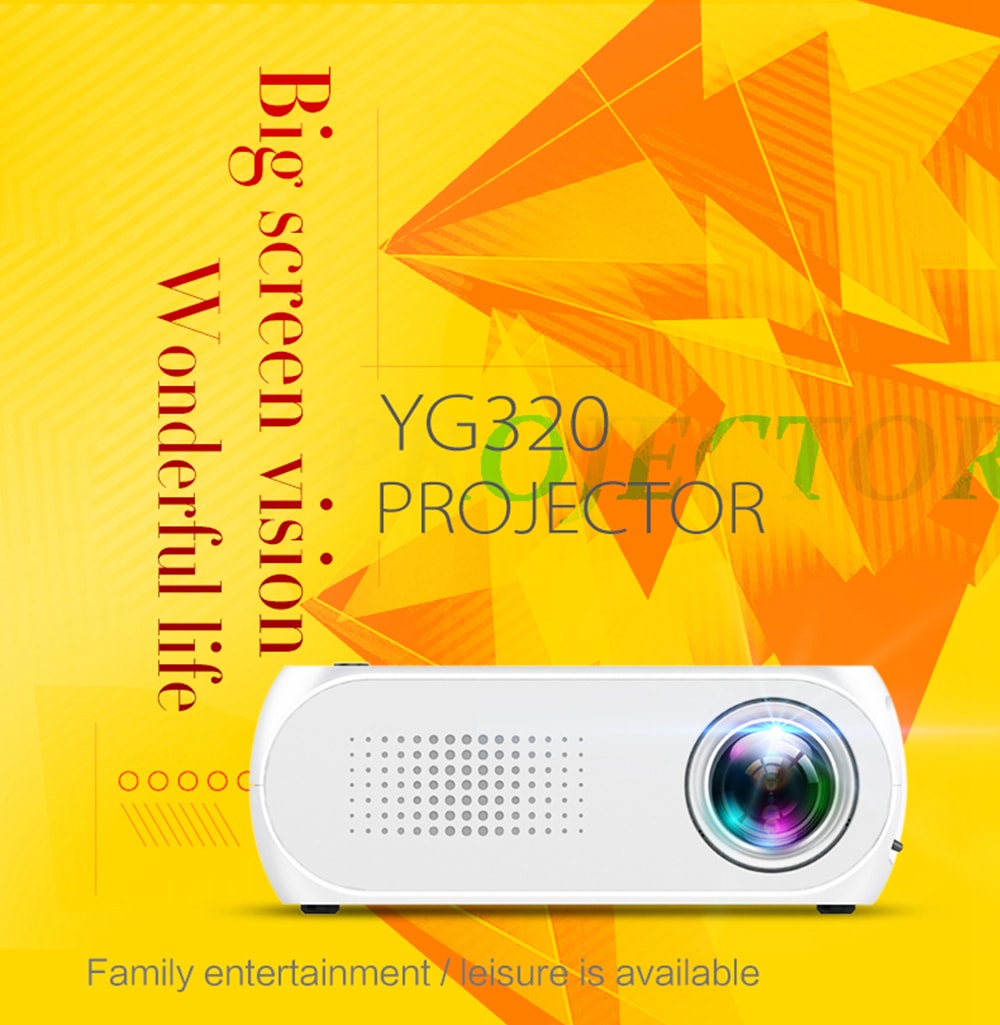 YG-320 Portable Home Mini HDMI USB LED 1080P Projector- Snow White US Plug YG-320 Portable Home Mini HDMI USB LED 1080P Projector- Snow White US Plug