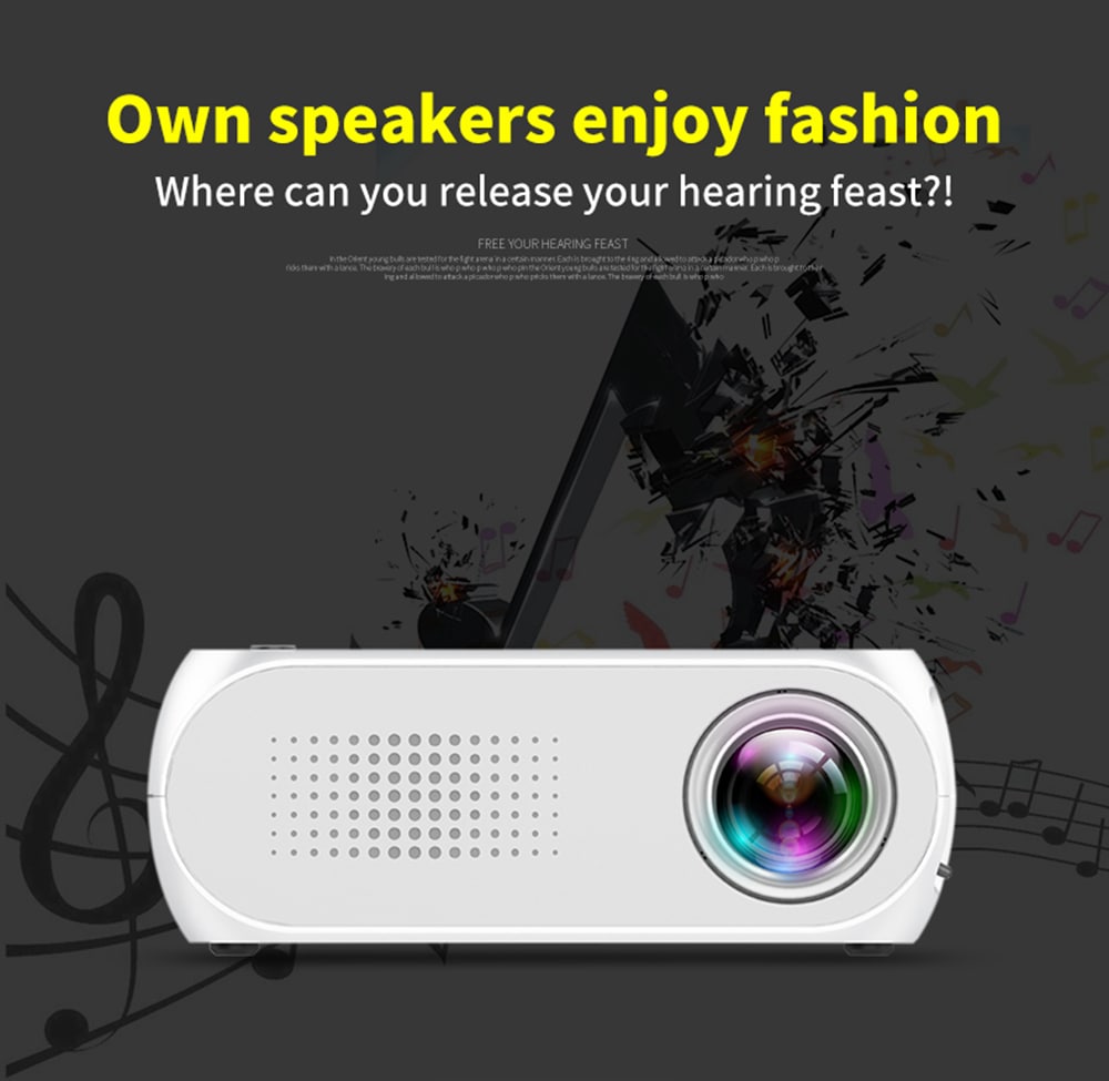 YG-320 Portable Home Mini HDMI USB LED 1080P Projector- Snow White US Plug YG-320 Portable Home Mini HDMI USB LED 1080P Projector- Snow White US Plug