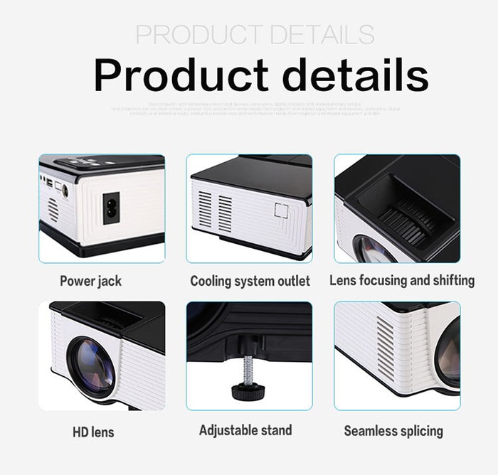 VS314 LED Projector 1500 Lumens 800 x 480 Pixels 1080P Media Player- White and Black US Plug VS314 LED Projector 1500 Lumens 800 x 480 Pixels 1080P Media Player- White and Black US Plug