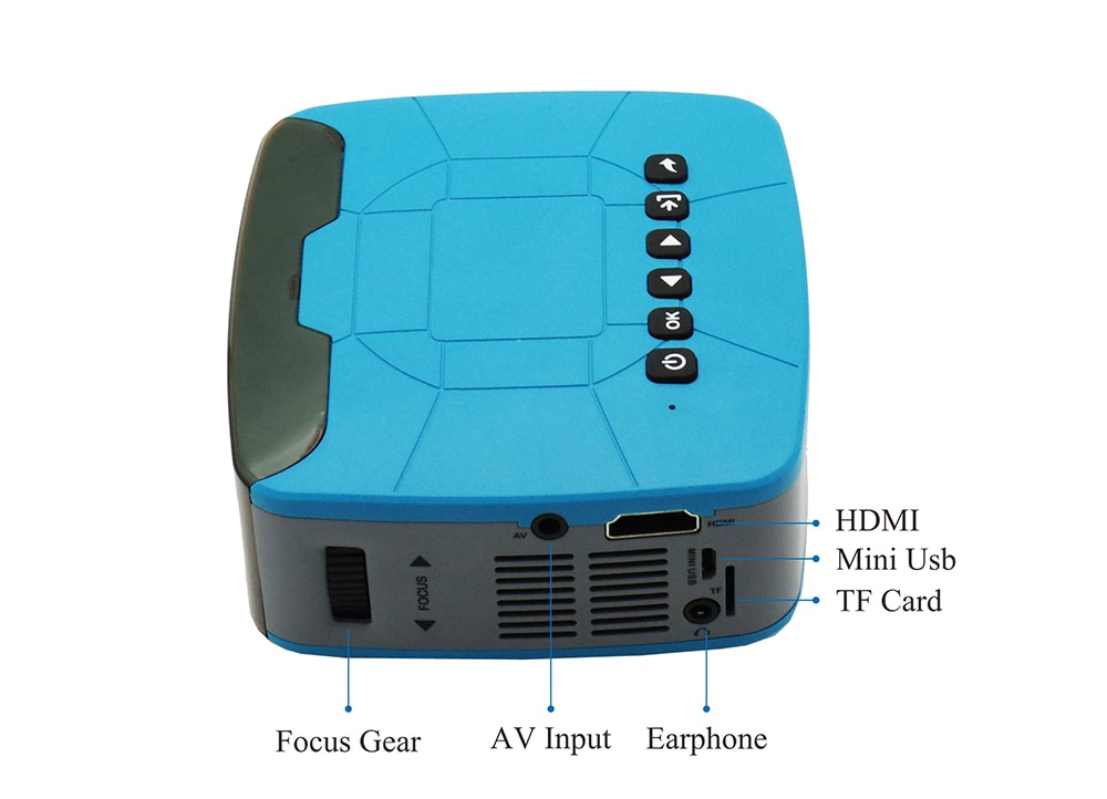 UNIC U20 LCD Mini Home Projector 320 x 240 Support USB / TF / AV / HDMI / Headphone / Mini USB- Deep Sky Blue UK Plug UNIC U20 LCD Mini Home Projector 320 x 240 Support USB / TF / AV / HDMI / Headphone / Mini USB- Deep Sky Blue UK Plug