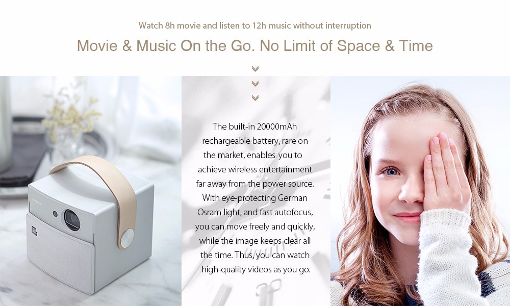XGIMI CC Mini Portable Projector LED Full HD 1080P- Crystal Cream XGIMI CC Mini Portable Projector LED Full HD 1080P- Crystal Cream