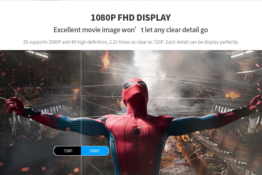 XGIMI Z6 700 Ansi Lumens DLP Projector Home Theater 1080P Full HD Support 3D WiFi Mirroring Display- White XGIMI Z6 700 Ansi Lumens DLP Projector Home Theater 1080P Full HD Support 3D WiFi Mirroring Display- White