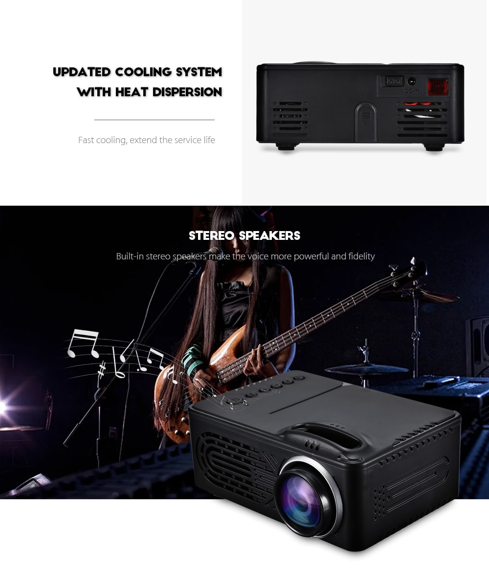RD - 814 1080P Portable LED Mini Projector Multimedia for Photo Music Movie Text- White EU Plug RD - 814 1080P Portable LED Mini Projector Multimedia for Photo Music Movie Text- White EU Plug