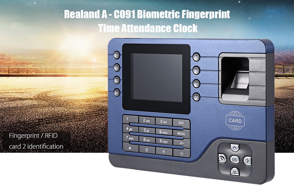 Realand A - C091 TFT Fingerprint Time Attendance Clock Employee Payroll Recorder 2 Identification Mode for Company School- Gray US Plug Realand A - C091 TFT Fingerprint Time Attendance Clock Employee Payroll Recorder 2 Identification Mode for Company School- Gray US Plug