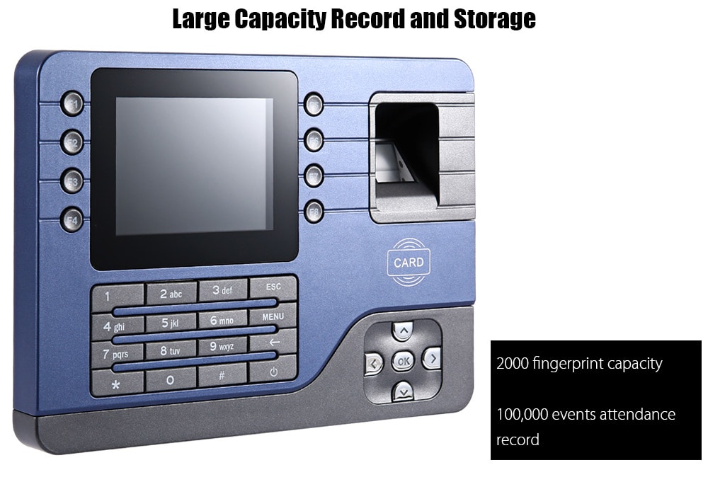 Realand A - C091 TFT Fingerprint Time Attendance Clock Employee Payroll Recorder 2 Identification Mode for Company School- Gray US Plug Realand A - C091 TFT Fingerprint Time Attendance Clock Employee Payroll Recorder 2 Identification Mode for Company School- Gray US Plug