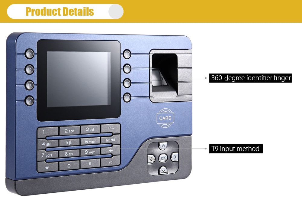 Realand A - C091 TFT Fingerprint Time Attendance Clock Employee Payroll Recorder 2 Identification Mode for Company School- Gray US Plug Realand A - C091 TFT Fingerprint Time Attendance Clock Employee Payroll Recorder 2 Identification Mode for Company School- Gray US Plug