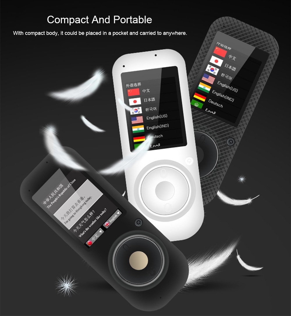 T2 Smart Voice Translator Support Audio Record Playback 35 Languages- Gray T2 Smart Voice Translator Support Audio Record Playback 35 Languages- Gray