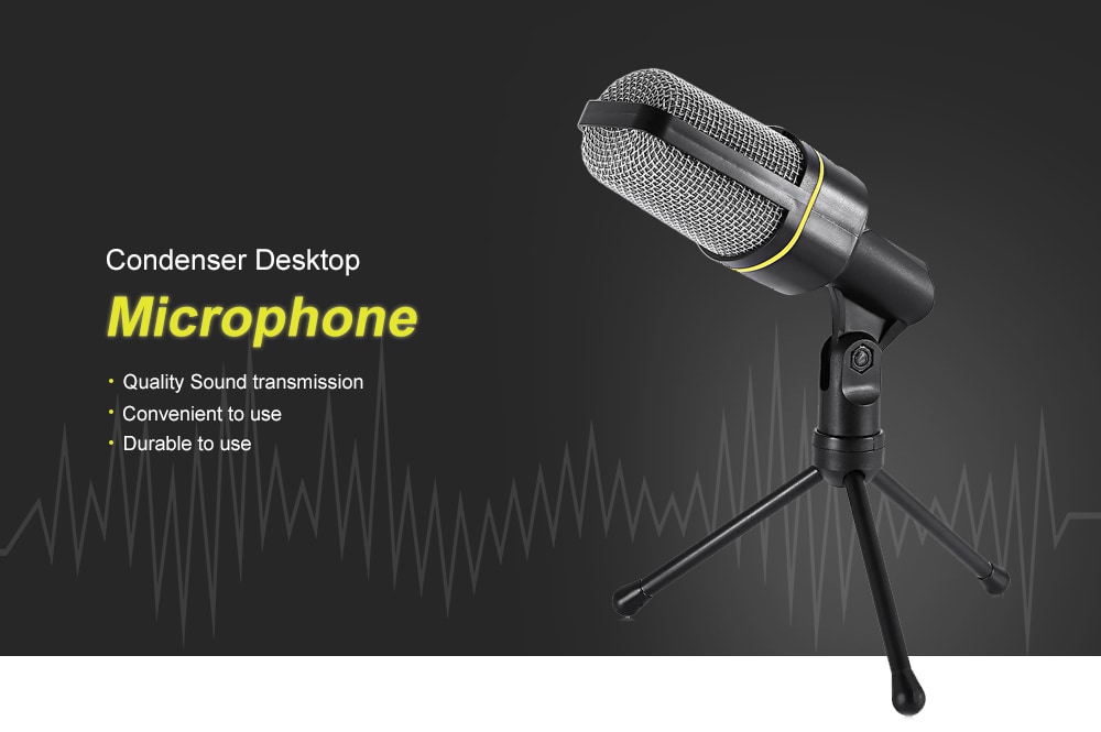 Yanmai Condenser Sound Microphone with Stand for PC Laptop Skype Recording- Black Yanmai Condenser Sound Microphone with Stand for PC Laptop Skype Recording- Black