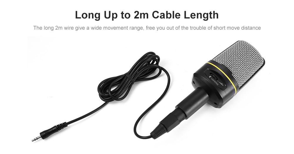 Yanmai Condenser Sound Microphone with Stand for PC Laptop Skype Recording- Black Yanmai Condenser Sound Microphone with Stand for PC Laptop Skype Recording- Black