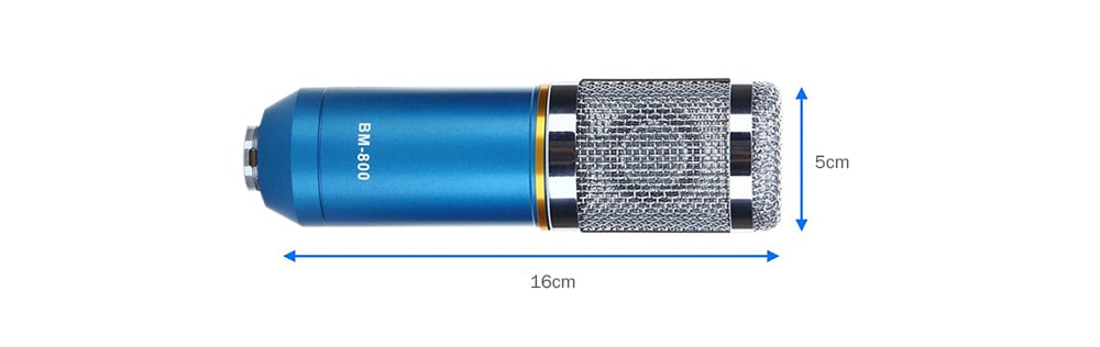 Condenser Sound Recording Microphone and Metal Shock Mount for Radio Broadcasting Studio - Black Condenser Sound Recording Microphone and Metal Shock Mount for Radio Broadcasting Studio - Black
