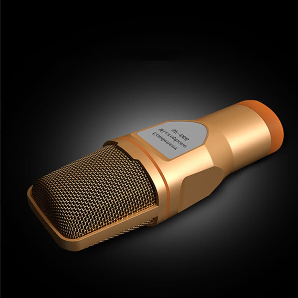SF-666 Wired Stereo Microphone with Holder- Black SF-666 Wired Stereo Microphone with Holder- Black