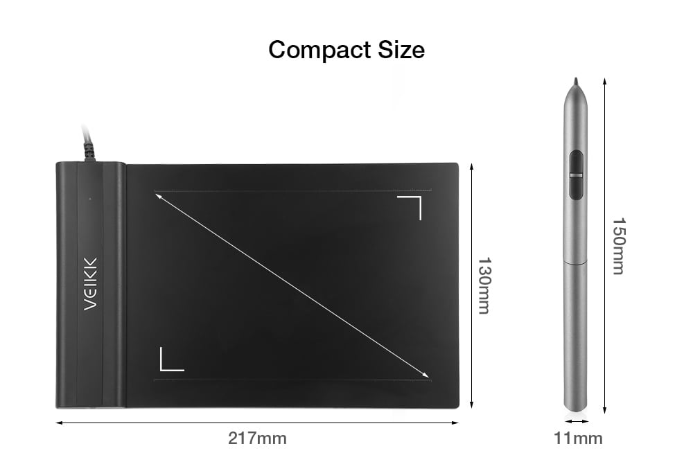 VEIKK S640 4 x 6 inch Digital Drawing Tablet with Battery-free Pen- Black VEIKK S640 4 x 6 inch Digital Drawing Tablet with Battery-free Pen- Black