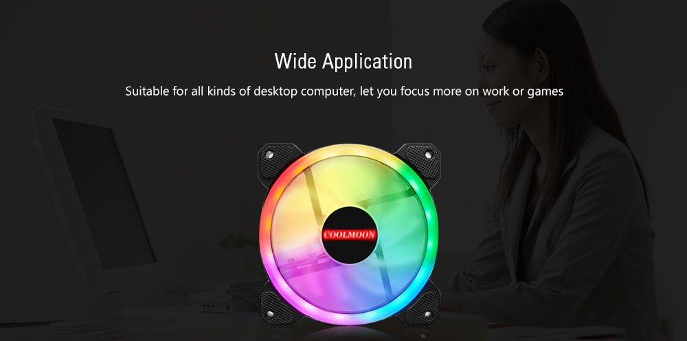 12cm RGB Desktop Computer Mute Cooling Fan 4pcs with Remote - White 12cm RGB Desktop Computer Mute Cooling Fan 4pcs with Remote - White