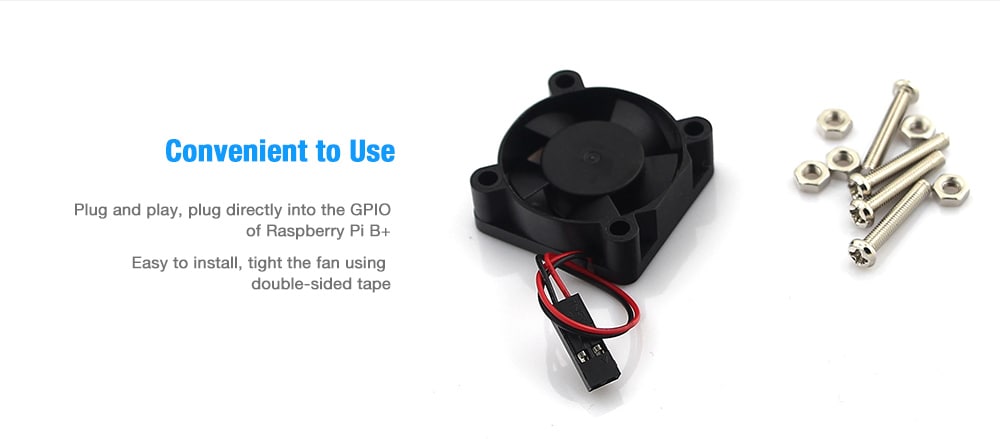 Full Function DC 5V Cooling Fan for Raspberry Pi B+ Aluminum Alloy Case- Black Full Function DC 5V Cooling Fan for Raspberry Pi B+ Aluminum Alloy Case- Black
