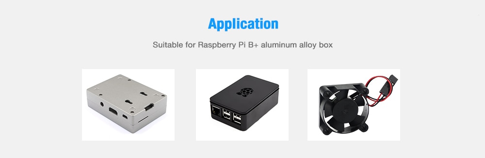 Full Function DC 5V Cooling Fan for Raspberry Pi B+ Aluminum Alloy Case- Black Full Function DC 5V Cooling Fan for Raspberry Pi B+ Aluminum Alloy Case- Black