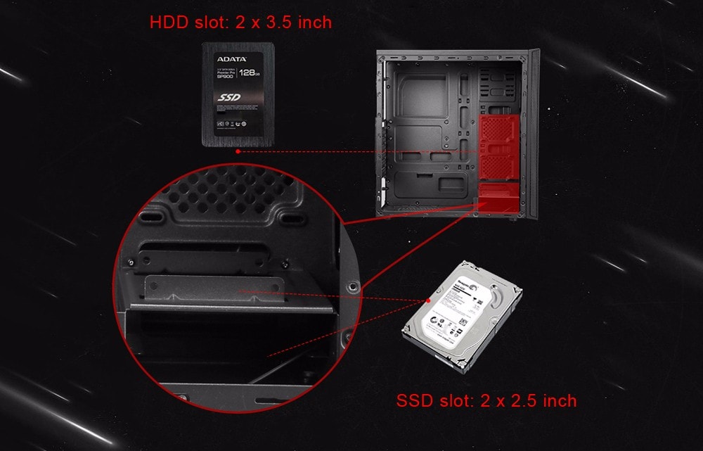 Segotep USB 3.0 Full Side Acrylic Gaming PC Case- Black Segotep USB 3.0 Full Side Acrylic Gaming PC Case- Black