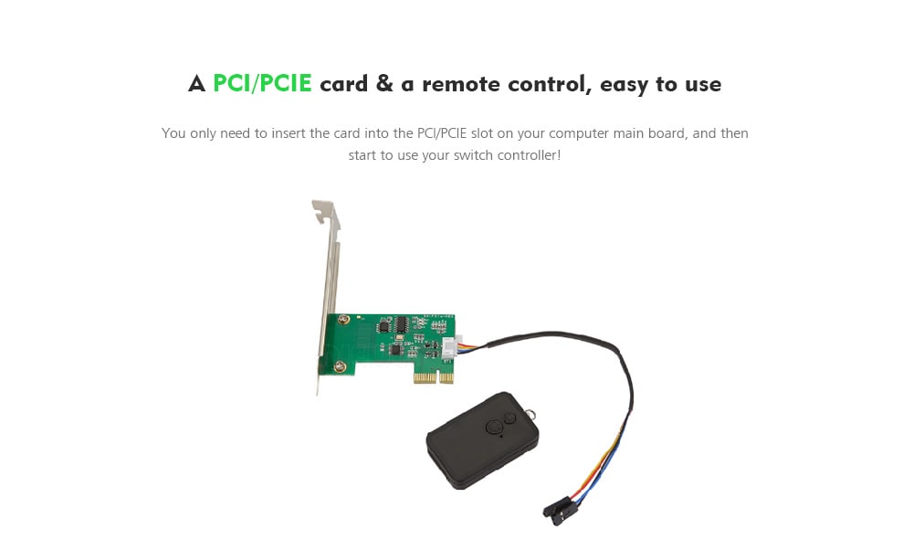PCI Computer Desktop Wireless Switch 20m Wall Through Remote Control- Black PCI Computer Desktop Wireless Switch 20m Wall Through Remote Control- Black