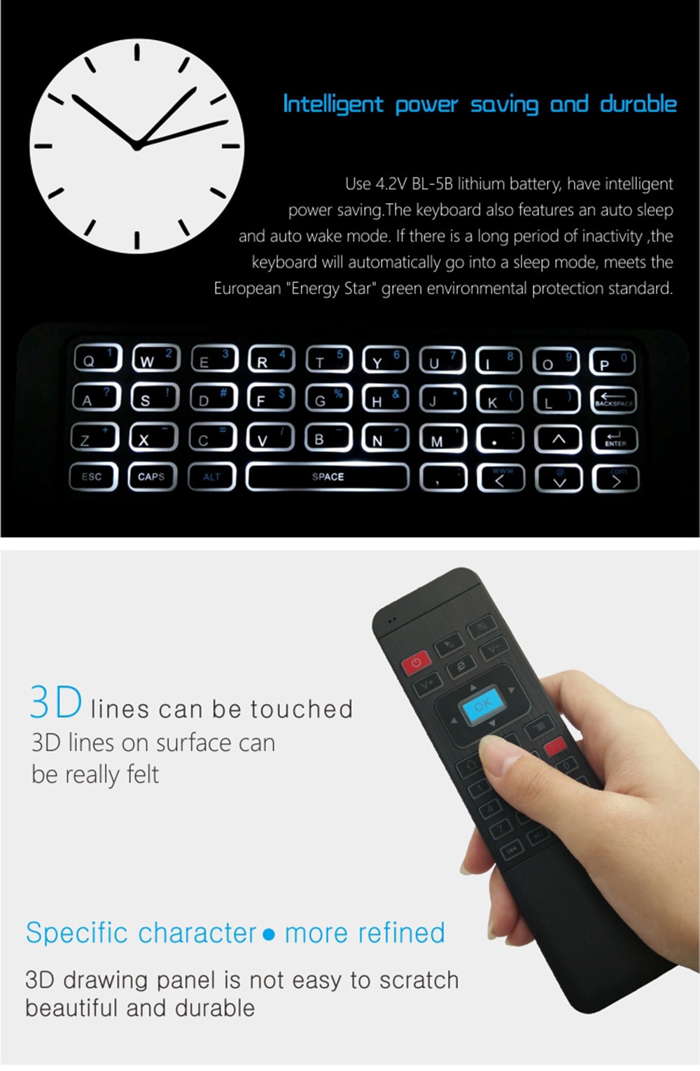 P3 Wireless Air Mouse without Backlight - Black Without backlight P3 Wireless Air Mouse without Backlight - Black Without backlight