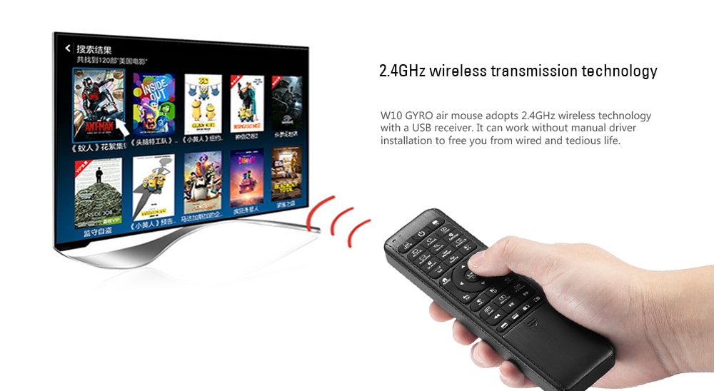 W10 GYRO 2.4GHz Wireless Remote Control Air Mouse Keyboard with Backlight- Black W10 GYRO 2.4GHz Wireless Remote Control Air Mouse Keyboard with Backlight- Black