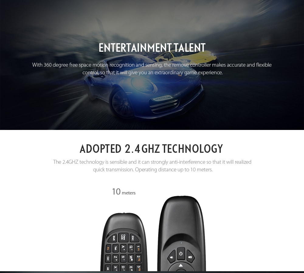 TK668 2.4GHz Wireless Air Mouse + Remote Controller + QWERTY Keyboard with LED Indicator- Black TK668 2.4GHz Wireless Air Mouse + Remote Controller + QWERTY Keyboard with LED Indicator- Black