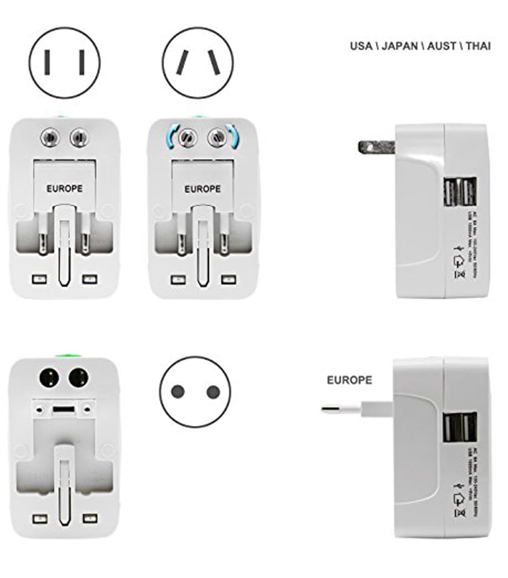 Safety Universal Travel Adaptor UK/USA/EU/CN Adaptor/Travel Plug and Socket- White Safety Universal Travel Adaptor UK/USA/EU/CN Adaptor/Travel Plug and Socket- White