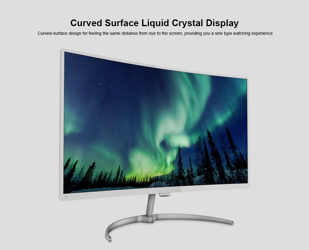 PHILIPS 248E8QSW9 23.6 inch Curved Slim Body Monitor - White PHILIPS 248E8QSW9 23.6 inch Curved Slim Body Monitor - White