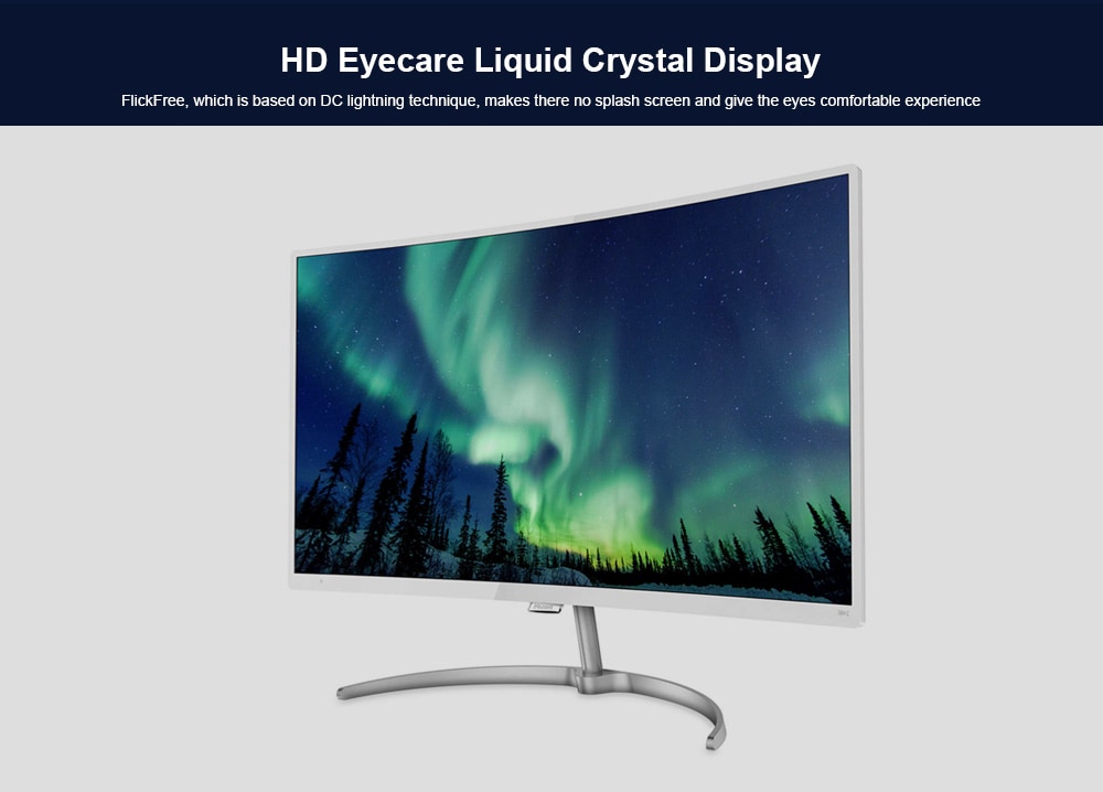 PHILIPS 248E8QSW9 23.6 inch Curved Slim Body Monitor - White PHILIPS 248E8QSW9 23.6 inch Curved Slim Body Monitor - White