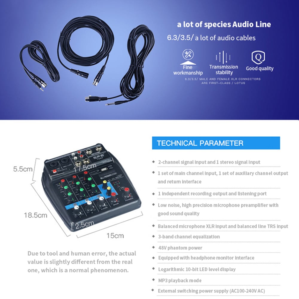 TU04 Bluetooth USB and Sound Card Mixer for Recording Voice-Activated Radio- Black TU04 Bluetooth USB and Sound Card Mixer for Recording Voice-Activated Radio- Black
