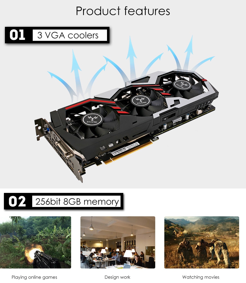 Original GeForce iGame GTX 1080 UT V2 Top Colorful Graphics Card 256bit GDDR5X Computer Hardware with Cooler Fan- Colormix Original GeForce iGame GTX 1080 UT V2 Top Colorful Graphics Card 256bit GDDR5X Computer Hardware with Cooler Fan- Colormix