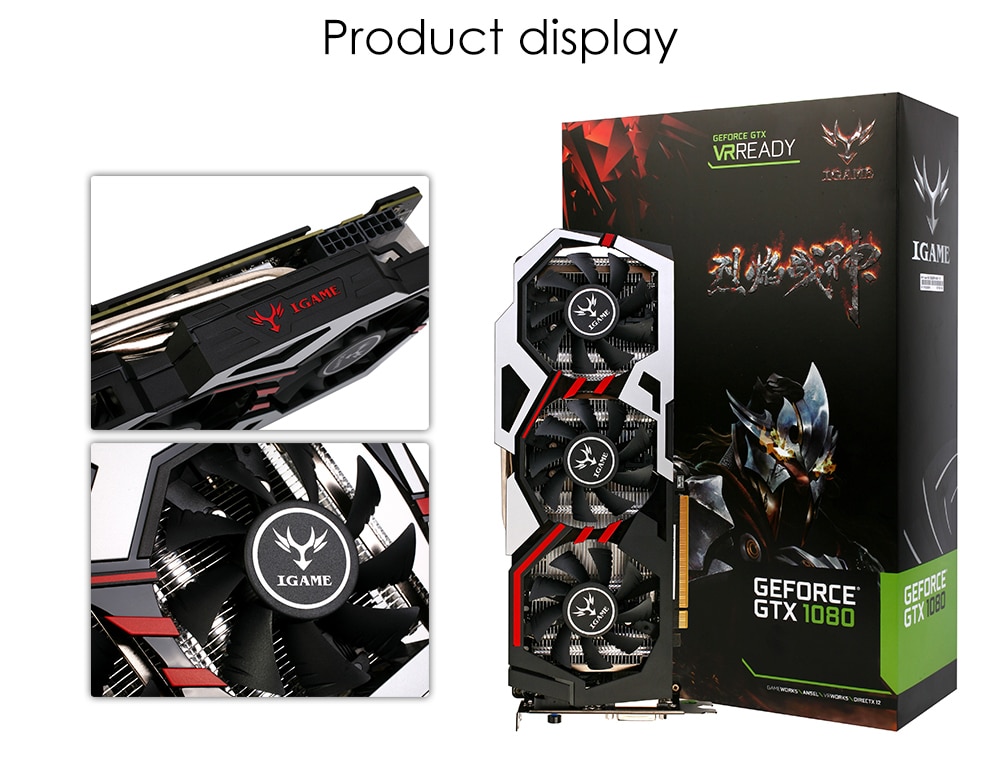 Original GeForce iGame GTX 1080 UT V2 Top Colorful Graphics Card 256bit GDDR5X Computer Hardware with Cooler Fan- Colormix Original GeForce iGame GTX 1080 UT V2 Top Colorful Graphics Card 256bit GDDR5X Computer Hardware with Cooler Fan- Colormix