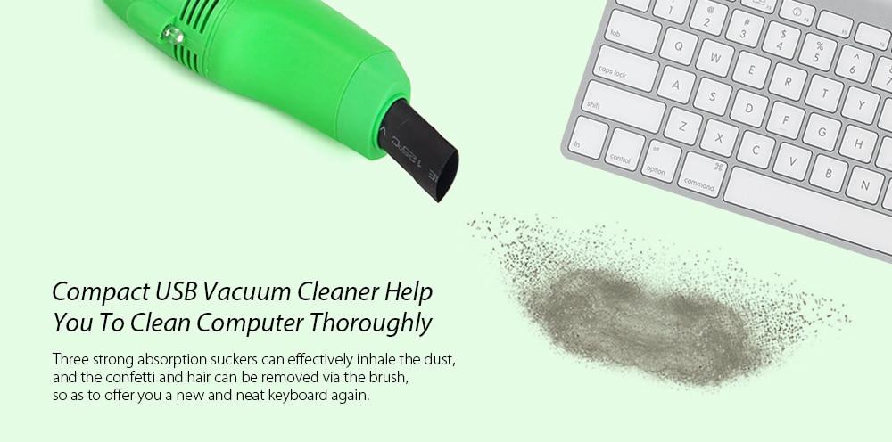 Mini USB Keyboard Vacuum Cleaner for Computer PC- Green Mini USB Keyboard Vacuum Cleaner for Computer PC- Green