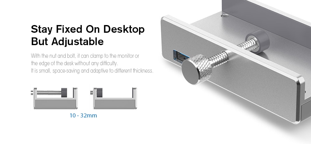 ORICO MH4PU - U3 Multi-port USB 3.0 Hub Charging Station Desktop Charger with Buckle Design - Silver ORICO MH4PU - U3 Multi-port USB 3.0 Hub Charging Station Desktop Charger with Buckle Design - Silver