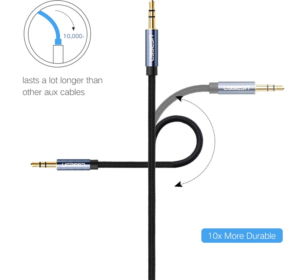 UGREEN 3.5mm Male to Male Aux Audio Cable- Black 0.5M UGREEN 3.5mm Male to Male Aux Audio Cable- Black 0.5M