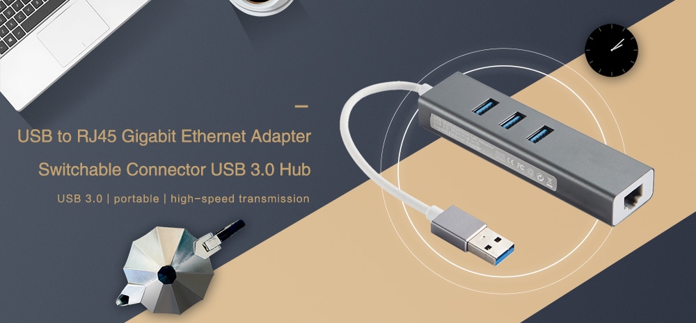 USB Multi-function Lan Adapter- Battleship Gray USB Multi-function Lan Adapter- Battleship Gray