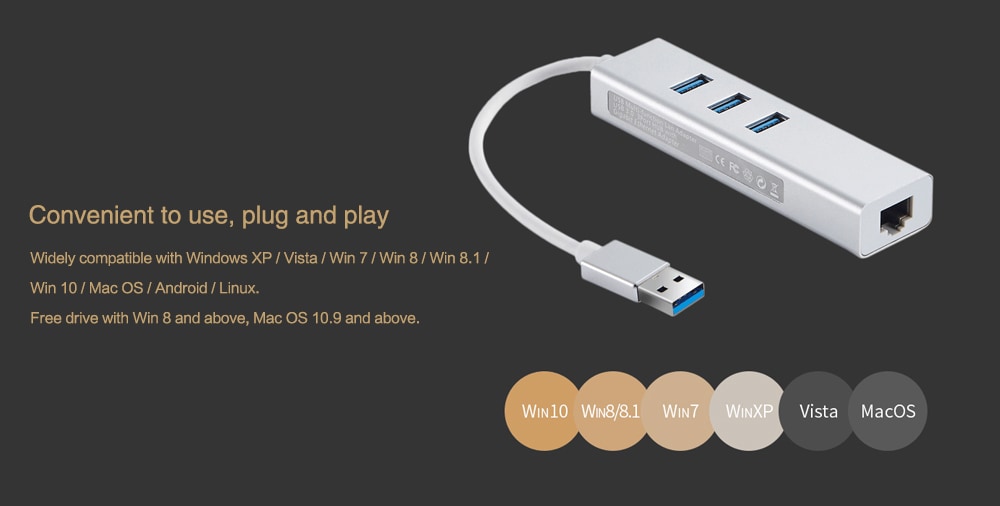 USB Multi-function Lan Adapter- Battleship Gray USB Multi-function Lan Adapter- Battleship Gray