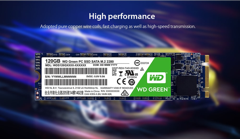 WD Green M.2 2280 Internal Solid State Drive- Green 120GB WD Green M.2 2280 Internal Solid State Drive- Green 120GB