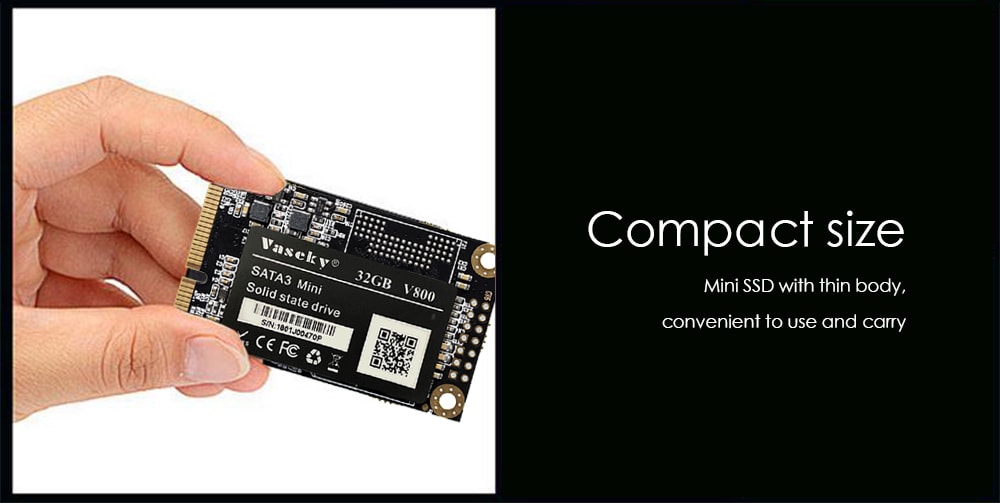 Vaseky V800 Universal Mini 1.8 inch SATA3 Solid State Drive - Black 32GB Vaseky V800 Universal Mini 1.8 inch SATA3 Solid State Drive - Black 32GB