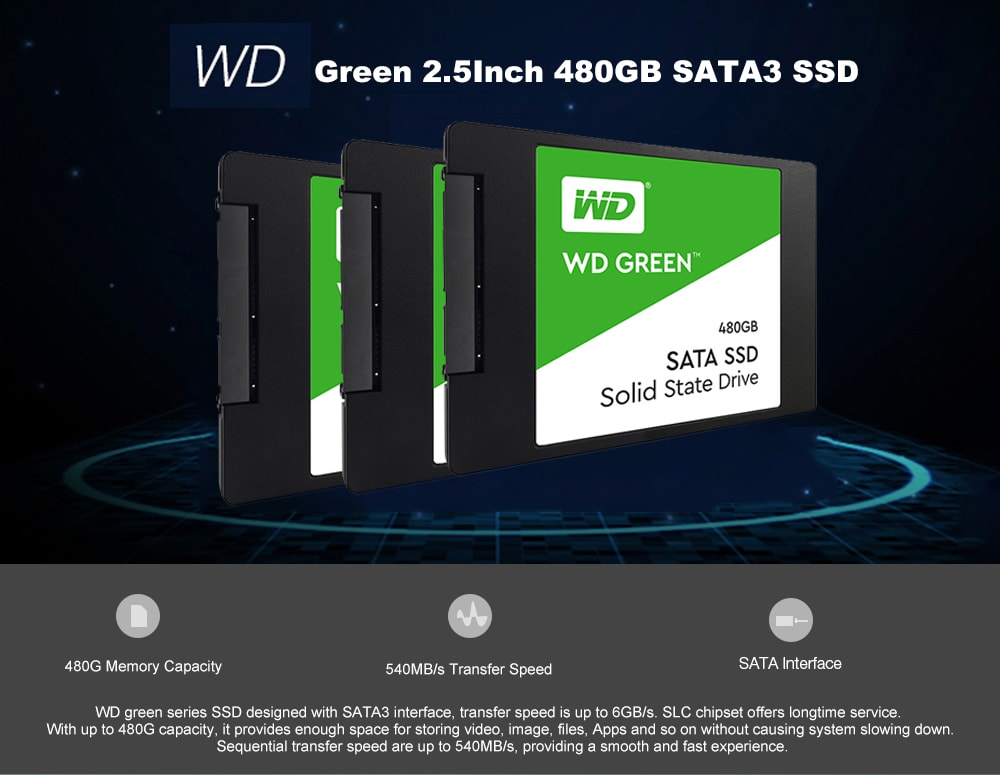 WD Green 2.5Inch 480GB SATA3 SSD- Green 480GB WD Green 2.5Inch 480GB SATA3 SSD- Green 480GB