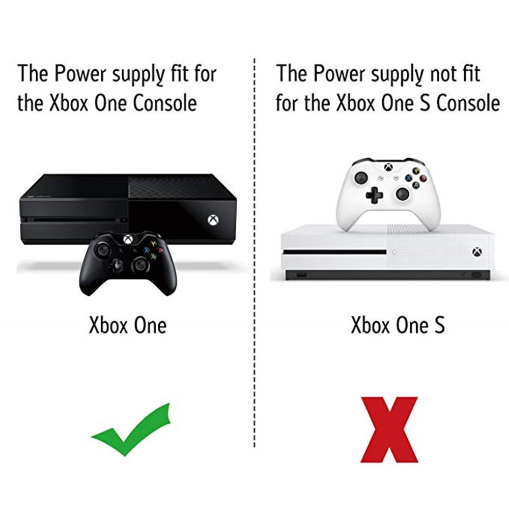 Xbox One Power Supply BrickAC Adapter Power Supply Charger Cord Replacement- Black Xbox One Power Supply BrickAC Adapter Power Supply Charger Cord Replacement- Black