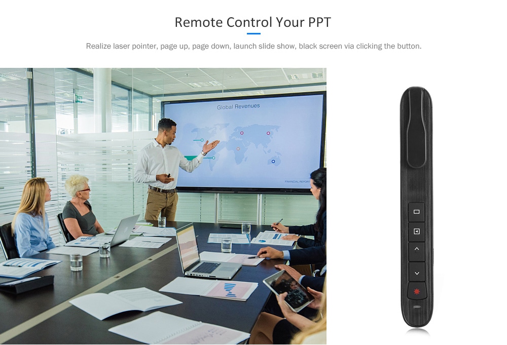TK702 Multimedia Laser Pointer USB Wireless PPT Presenter Remote Control Flip Pen- Black TK702 Multimedia Laser Pointer USB Wireless PPT Presenter Remote Control Flip Pen- Black