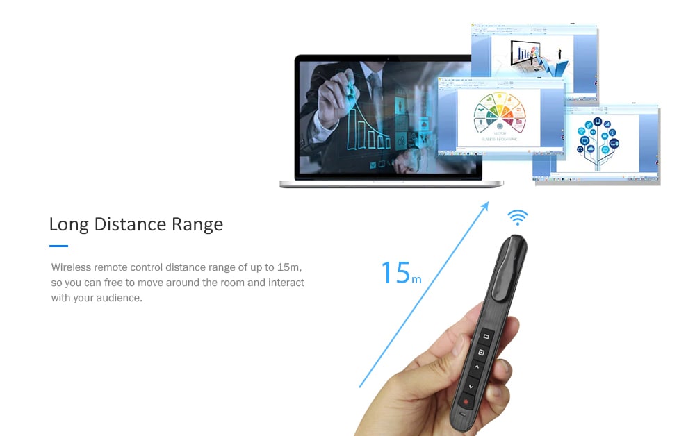 TK702 Multimedia Laser Pointer USB Wireless PPT Presenter Remote Control Flip Pen- Black TK702 Multimedia Laser Pointer USB Wireless PPT Presenter Remote Control Flip Pen- Black
