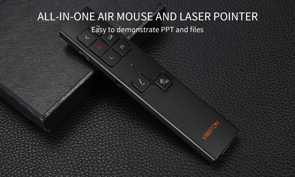 Viboton PP930 Laser Pointer Wireless Presenter Pen with USB Receiver for Windows Android Linux Mac OS- Black Viboton PP930 Laser Pointer Wireless Presenter Pen with USB Receiver for Windows Android Linux Mac OS- Black