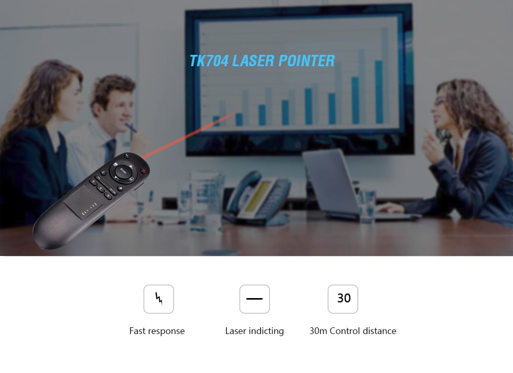 TK704 Multimedia USB Wireless PPT Presenter with Laser Pointer Remote Control Flip Pen- Black TK704 Multimedia USB Wireless PPT Presenter with Laser Pointer Remote Control Flip Pen- Black