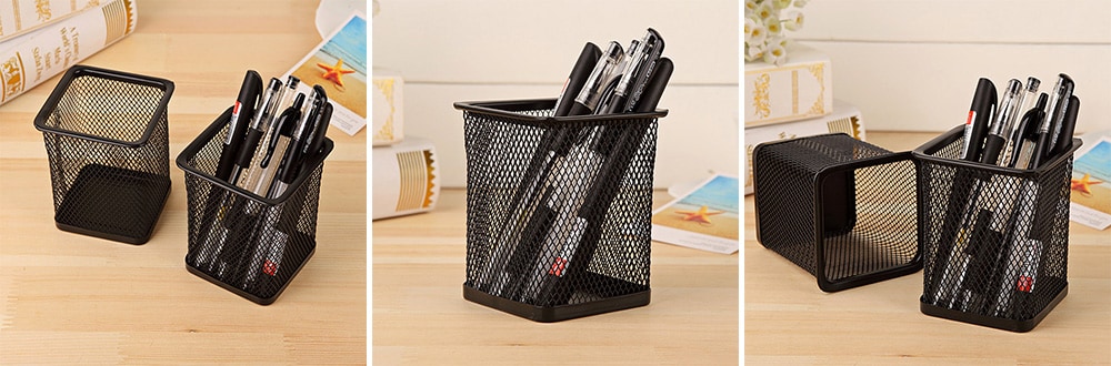 WUIBN Trendy Pen Pencil Holder Container Organizer for Office School- Black A WUIBN Trendy Pen Pencil Holder Container Organizer for Office School- Black A