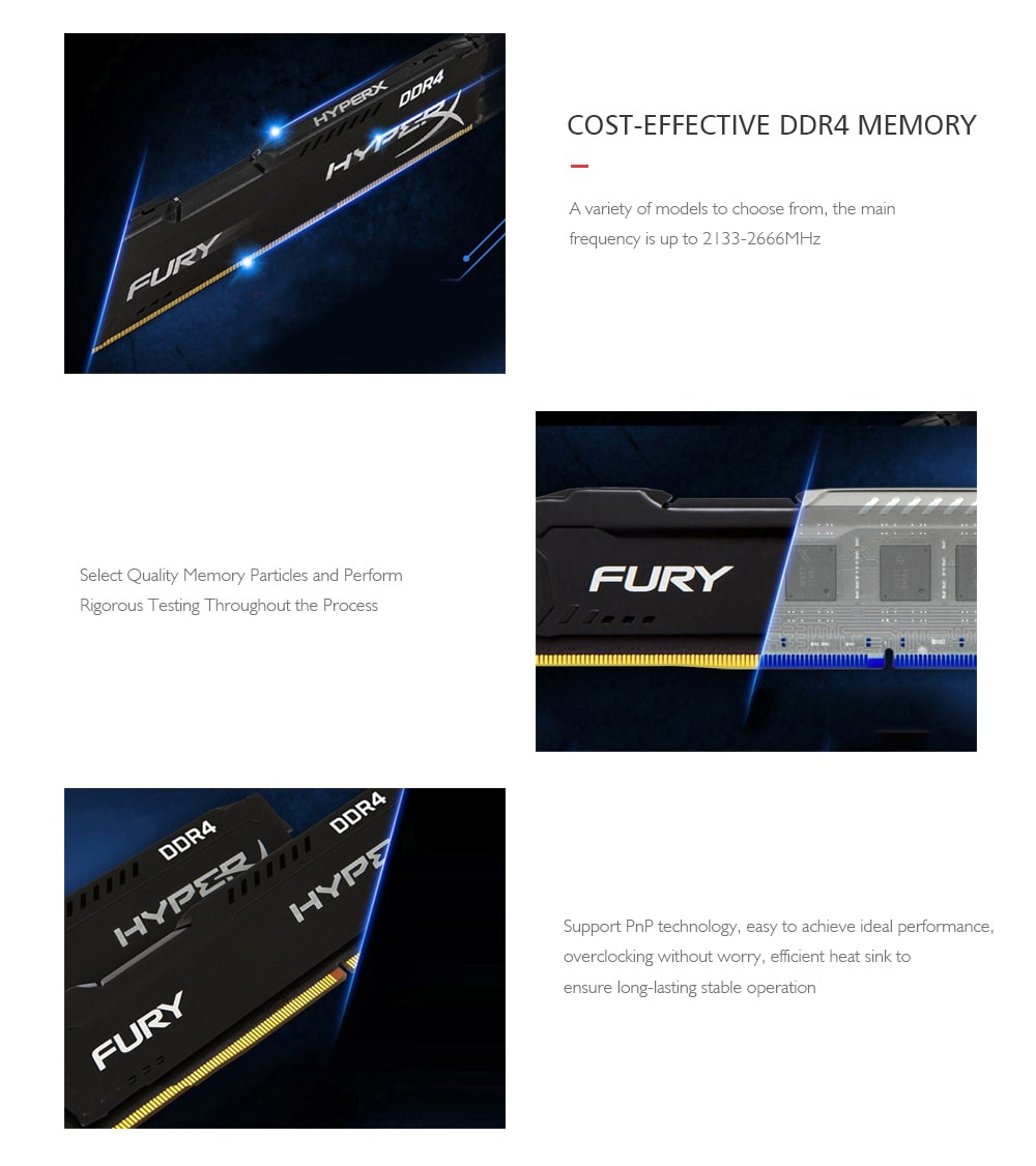 Original Kingston HyperX 8GB Desktop Memory Bank DDR4 2400MHz Computer Accessory- Black Original Kingston HyperX 8GB Desktop Memory Bank DDR4 2400MHz Computer Accessory- Black