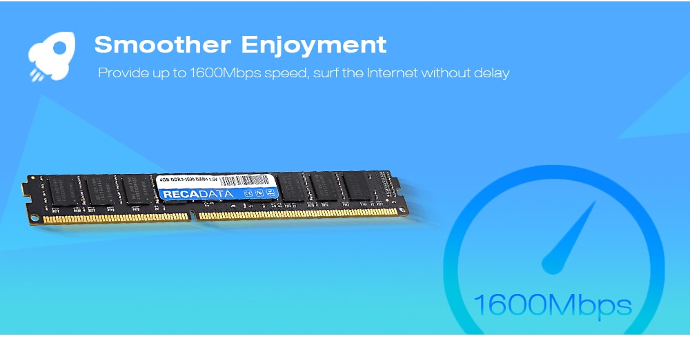 RECADATA 4GB DDR3 - 1600 Memory Module for Desktop 240 Pin- Multi RECADATA 4GB DDR3 - 1600 Memory Module for Desktop 240 Pin- Multi