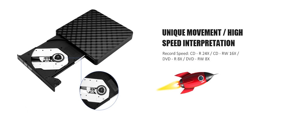 USB3.0 External CD / DVD Optical Drive for Laptop Desktop- Black USB3.0 External CD / DVD Optical Drive for Laptop Desktop- Black